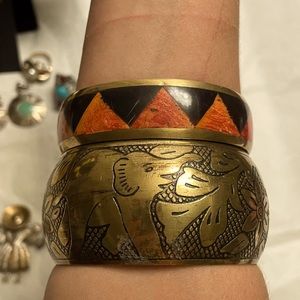 Set of Two Vintage Brass Bracelets